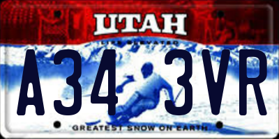 UT license plate A343VR