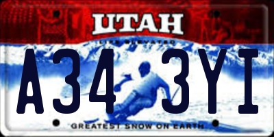 UT license plate A343YI