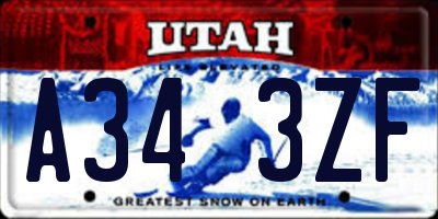 UT license plate A343ZF