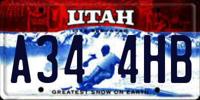UT license plate A344HB