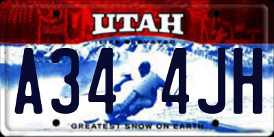 UT license plate A344JH