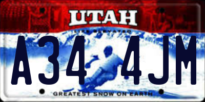 UT license plate A344JM