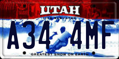 UT license plate A344MF