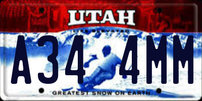 UT license plate A344MM