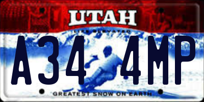 UT license plate A344MP