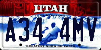 UT license plate A344MV