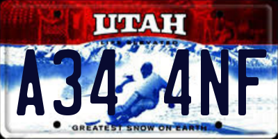 UT license plate A344NF