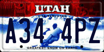 UT license plate A344PZ