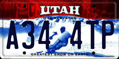 UT license plate A344TP