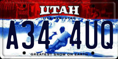 UT license plate A344UQ
