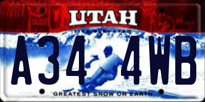 UT license plate A344WB