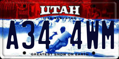 UT license plate A344WM