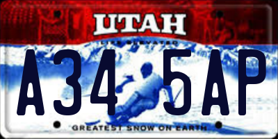 UT license plate A345AP