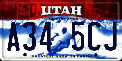 UT license plate A345CJ