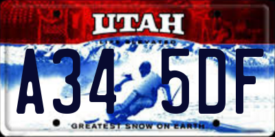 UT license plate A345DF