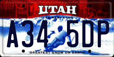 UT license plate A345DP