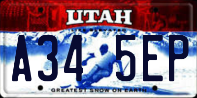 UT license plate A345EP