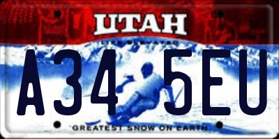 UT license plate A345EU