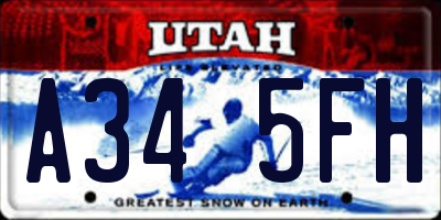 UT license plate A345FH