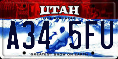 UT license plate A345FU