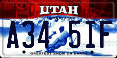 UT license plate A345IF