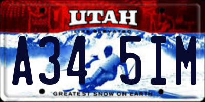 UT license plate A345IM