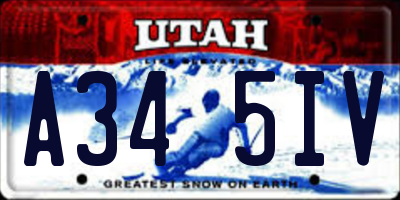UT license plate A345IV