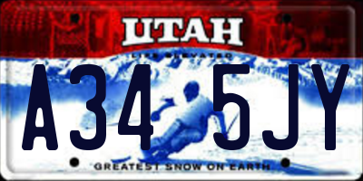 UT license plate A345JY
