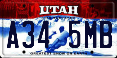 UT license plate A345MB