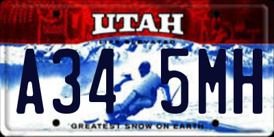 UT license plate A345MH
