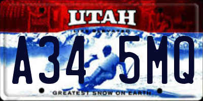 UT license plate A345MQ