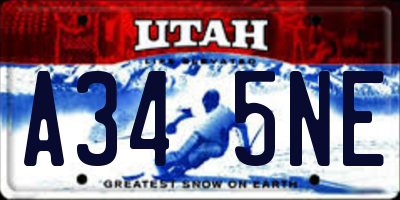 UT license plate A345NE
