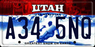 UT license plate A345NQ