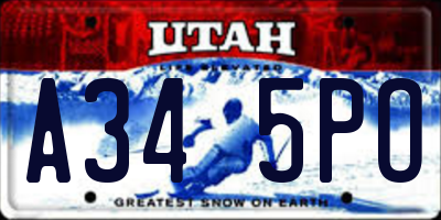 UT license plate A345PO