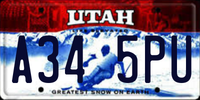 UT license plate A345PU