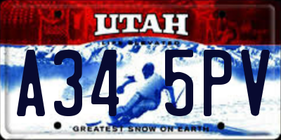 UT license plate A345PV