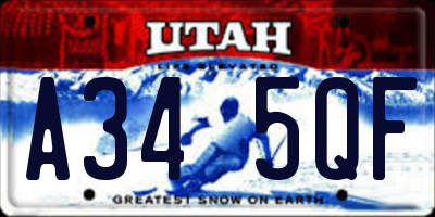 UT license plate A345QF