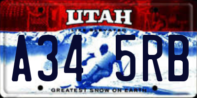 UT license plate A345RB