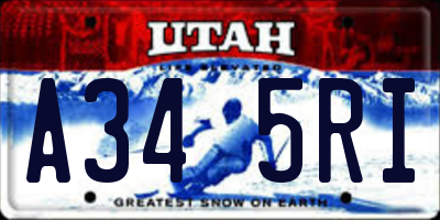 UT license plate A345RI
