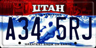 UT license plate A345RJ