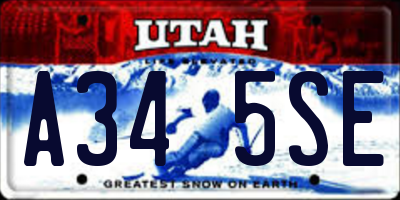 UT license plate A345SE