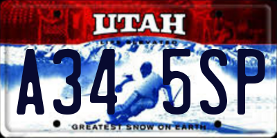 UT license plate A345SP