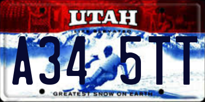 UT license plate A345TT