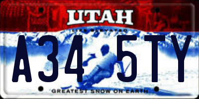 UT license plate A345TY