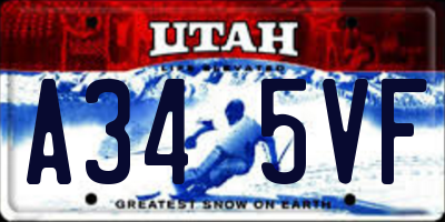 UT license plate A345VF