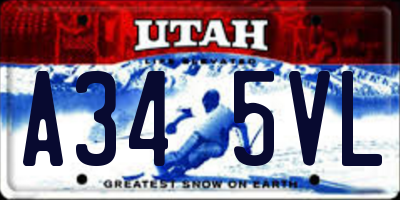 UT license plate A345VL