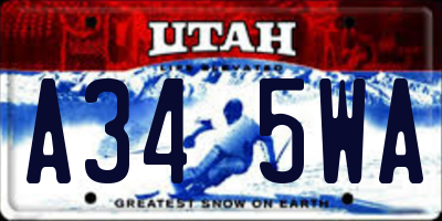 UT license plate A345WA