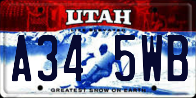 UT license plate A345WB