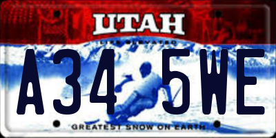 UT license plate A345WE