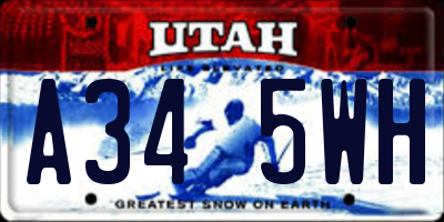 UT license plate A345WH